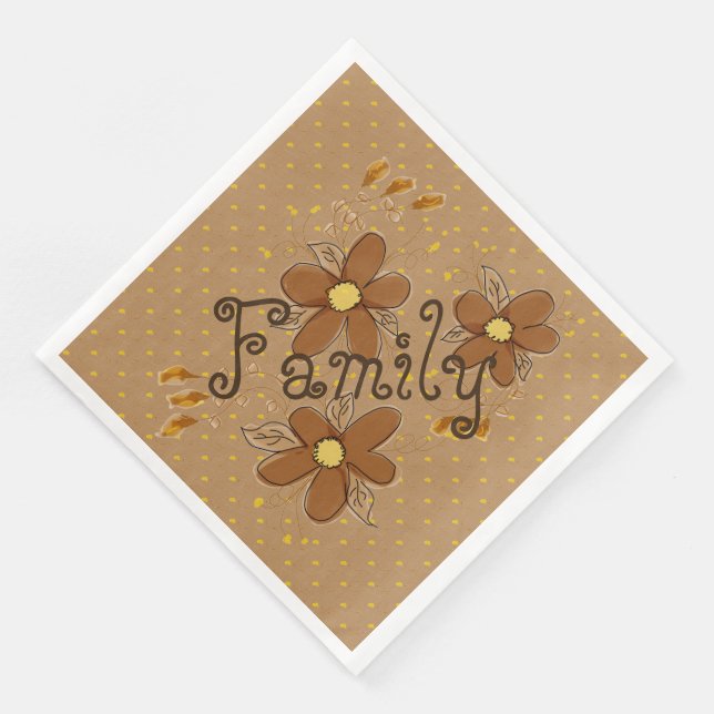 Servilleta De Papel De Cena Beige y amarillo (Esquina)