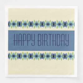 Servilleta De Papel De Cena Beige Y Azul