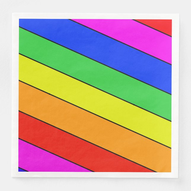 Servilleta De Papel De Cena Bellas y luminosas HUELLAS en un arco iris (Anverso)