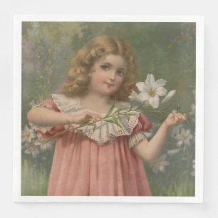 Servilleta De Papel De Cena Bellezas de Pascua, Ilustración Vintage, 1898