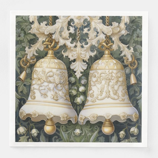 Servilleta De Papel De Cena Bells of Holiday Joy (Anverso)