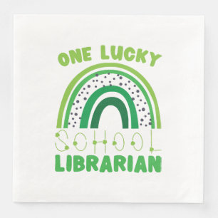 Servilleta De Papel De Cena Bibliotecario afortunado del día de San Patricio