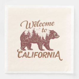 Servilleta De Papel De Cena Bienvenidos a California Bear Forest