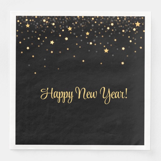 Servilleta De Papel De Cena Bites & Bubbly New Years Eve (Anverso)