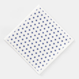 SERVILLETA DE PAPEL DE CENA BLANCO PATRIÓTICO CON ESTRELLAS AZULES