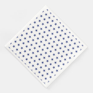 SERVILLETA DE PAPEL DE CENA BLANCO PATRIÓTICO CON ESTRELLAS AZULES