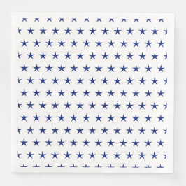 SERVILLETA DE PAPEL DE CENA BLANCO PATRIÓTICO CON ESTRELLAS AZULES