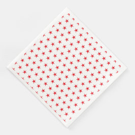 SERVILLETA DE PAPEL DE CENA BLANCO PATRIÓTICO CON ESTRELLAS ROJAS
