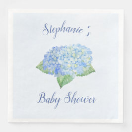 Servilleta De Papel De Cena Blue Hydrangea Baby Shower Personalizado