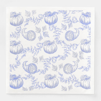 Servilleta De Papel De Cena Blue Pumpkin Toile Dinner Napkin