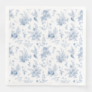 Servilleta De Papel De Cena Blue Toile De Jouy Vintage Floral Chinoiserie