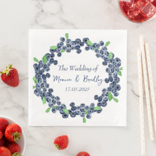 Servilleta De Papel De Cena Blueberry Blueberries Fruits Summer Boda