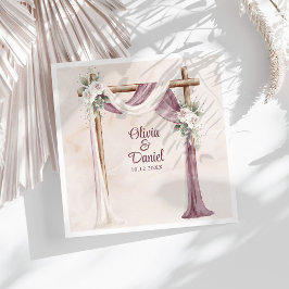 Servilleta De Papel De Cena Boda Boho Purple Floral Canopy