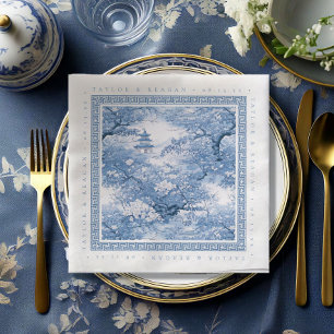 Servilleta De Papel De Cena Boda Chinoiserie de inspiración porcelana ID1094