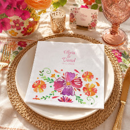 Servilleta De Papel De Cena Boda Colorida Fiesta Floral Mexicana 