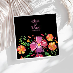 Servilleta De Papel De Cena Boda Colorida Fiesta Floral Mexicana