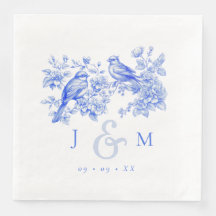 Boda de Aves Amores Vintage Chinoiserie Azul