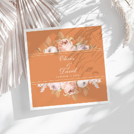 Servilleta De Papel De Cena Boda de Boho Apricot Peonies
