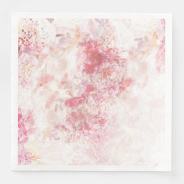 Servilleta De Papel De Cena Boda de flores rosadas de primavera romántica