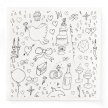 Boda de Ilustraciones Doodle en blanco y negro
