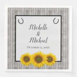 Servilleta De Papel De Cena Boda de la puerta de la barra del girasol amarillo