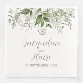 Servilleta De Papel De Cena Boda de la vegetación tropical