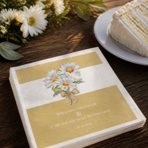 Servilleta De Papel De Cena Boda de margaritas felices