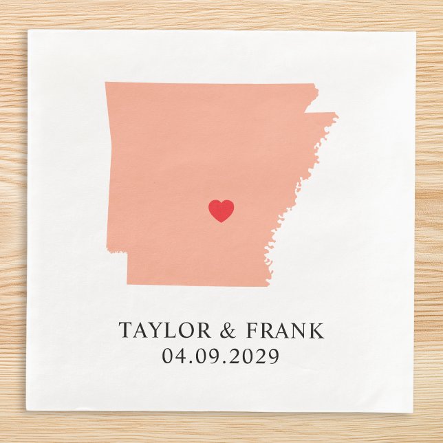 Servilleta De Papel De Cena Boda de melocotón Arkansas (Peach Arkansas Wedding Paper Dinner Napkins)