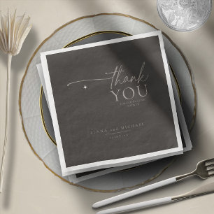 Servilleta De Papel De Cena Boda de Neutros de moda Gracias Carbón ID1020
