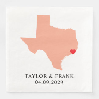 Servilleta De Papel De Cena Boda de Peach Texas