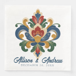 Servilleta De Papel De Cena Boda de Rosemaling noruego