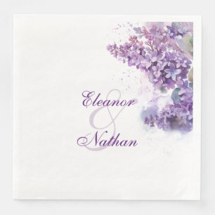 Servilleta De Papel De Cena Boda de verano de Watercolor Lilacs Spring