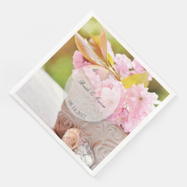 Servilleta De Papel De Cena Boda editable de cerdos (Esquina)