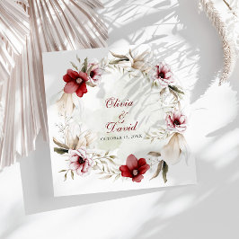 Servilleta De Papel De Cena Boda Elegancia de Invierno Borgoña