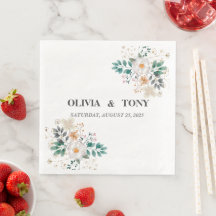 Boda floral romántica personalizada simple