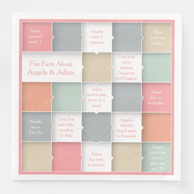 Servilleta De Papel De Cena Boda gráfico personalizado de Fun Bride Groom (Anverso)