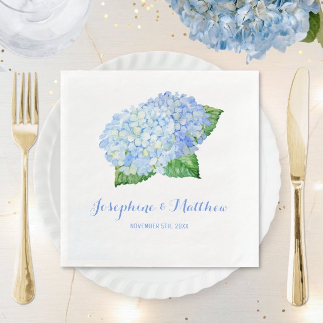 Servilleta De Papel De Cena Boda Hidrangea Azul (Subido por el creador)