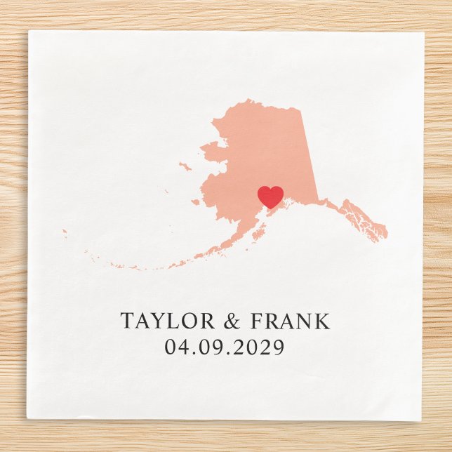 Servilleta De Papel De Cena Boda Melba Alaska (Peach Alaska Wedding Paper Dinner Napkins)