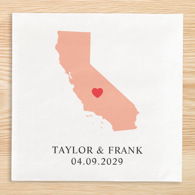 Servilleta De Papel De Cena Boda melocotón California (Peach California Wedding Paper Dinner Napkins)