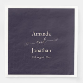 Servilleta De Papel De Cena Boda Minimalista de guión elegante