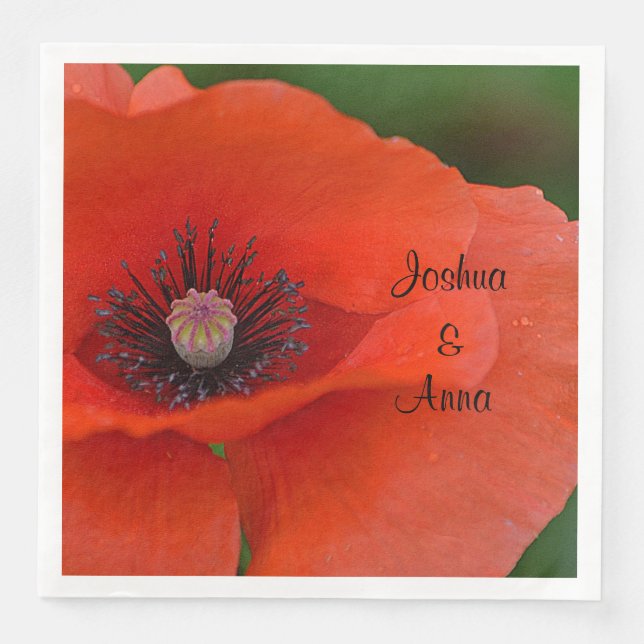 Servilleta De Papel De Cena Boda personalizado (Anverso)