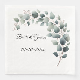 Servilleta De Papel De Cena Boda Simple de Eucalipto