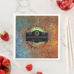 Servilleta De Papel De Cena Boda Steampunk Vintage Personalizada 