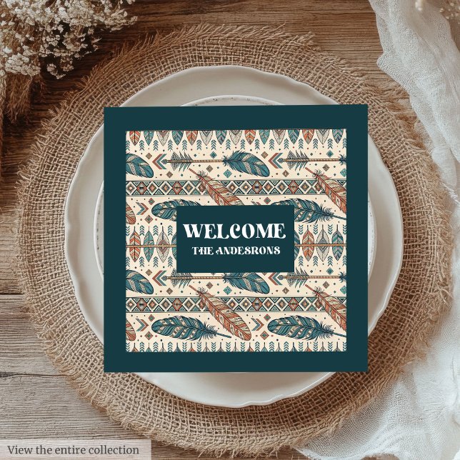 Servilleta De Papel De Cena Boho Tribal Napkins Personalized Pastel Tableware (Boho Tribal Napkins Personalized Pastel Tableware)