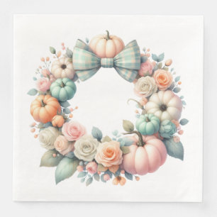 SERVILLETA DE PAPEL DE CENA BOMBAS Y FLORES DE CAÍDA VERDE Y ROPA DE PASTEL