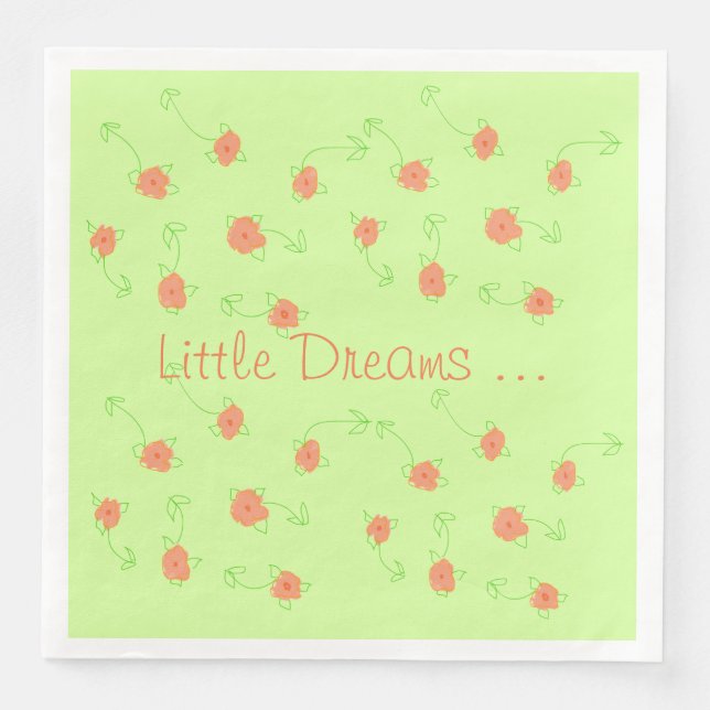 Servilleta De Papel De Cena Bonito Delicate Artsy Floral (Anverso)