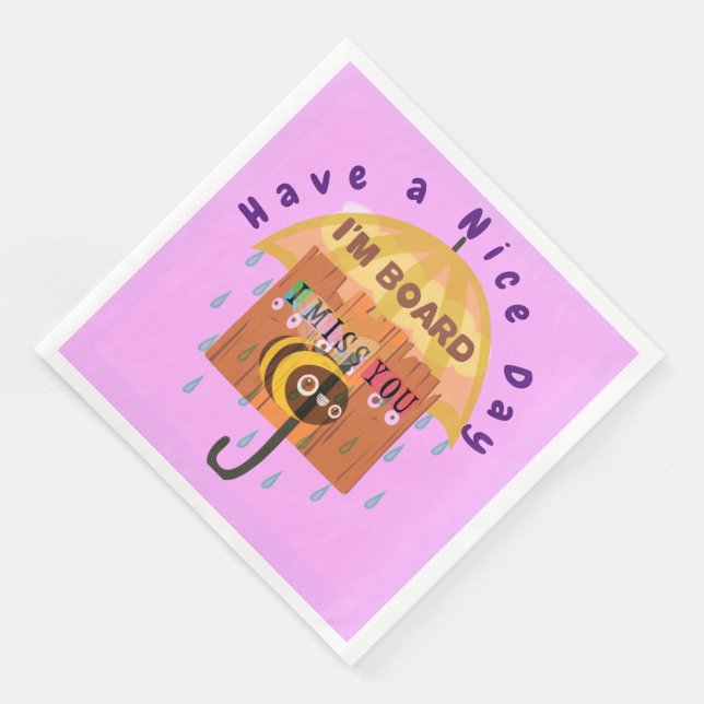 Servilleta De Papel De Cena Bonito gracioso tener toallas para un buen día (Esquina)