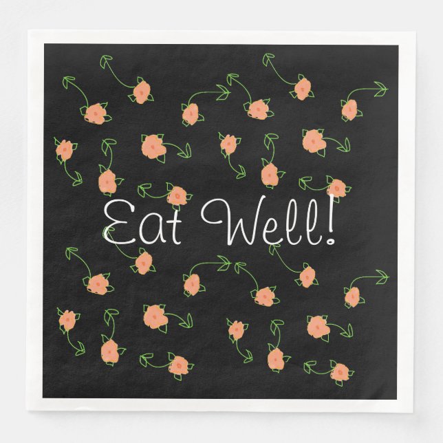 Servilleta De Papel De Cena Bonito Peach Floral Pattered (Anverso)