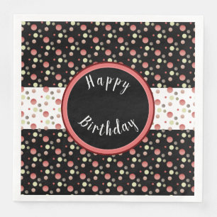 Servilleta De Papel De Cena Bonito Polka Dot Happy Birday Paper Napkins