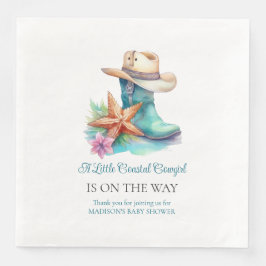 Servilleta De Papel De Cena Boots de gallina de la costa y mariscos